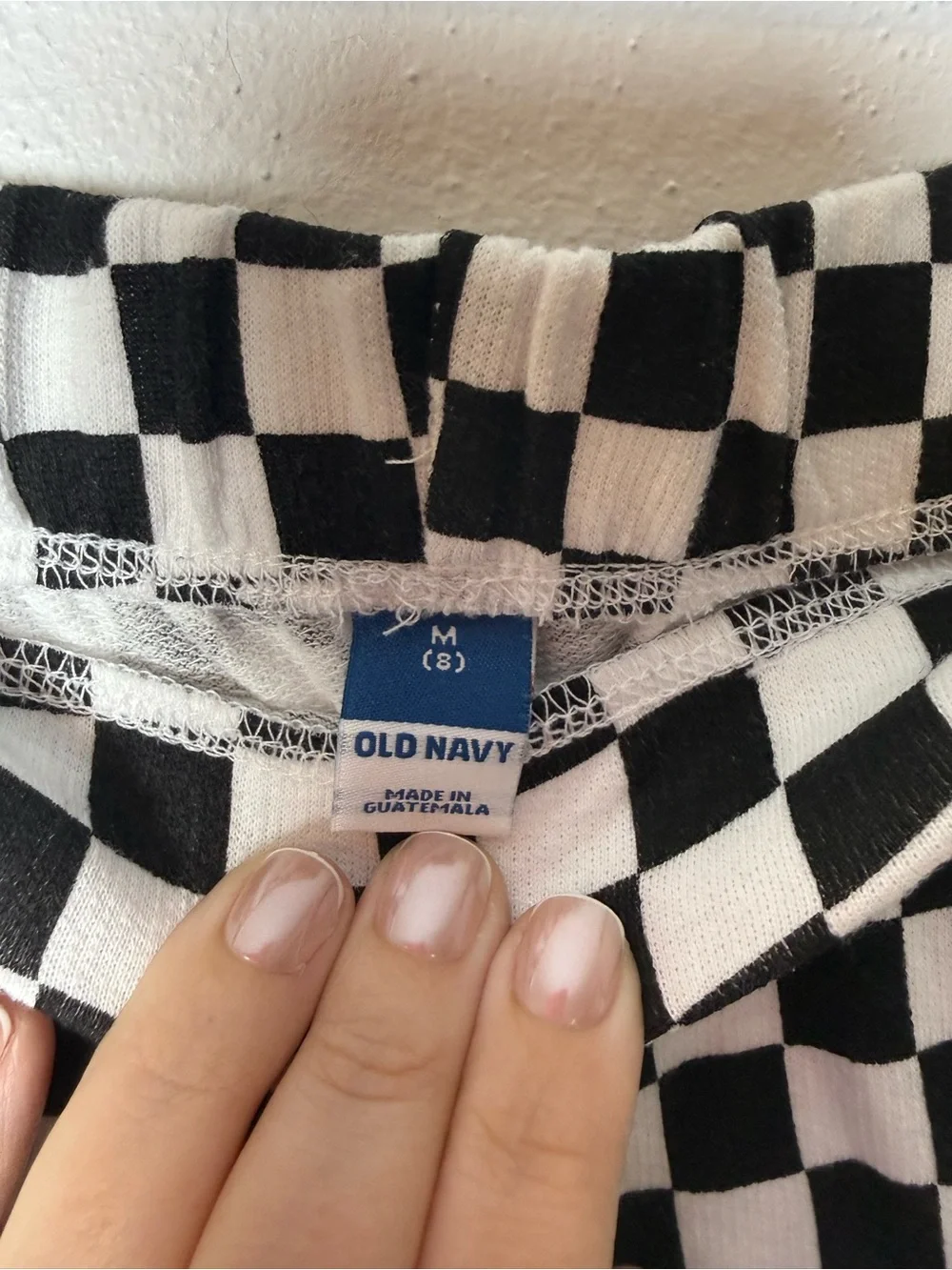 Old Navy Black and White Checkered Athletic Shorts